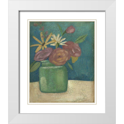 Flower Market II White Modern Wood Framed Art Print with Double Matting by Zarris, Chariklia