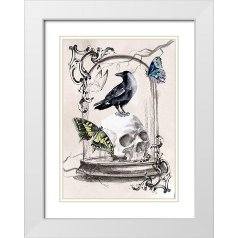 Nevermore Collection B White Modern Wood Framed Art Print with Double Matting by Parker, Jennifer Paxton