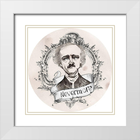 Nevermore Collection C White Modern Wood Framed Art Print with Double Matting by Parker, Jennifer Paxton