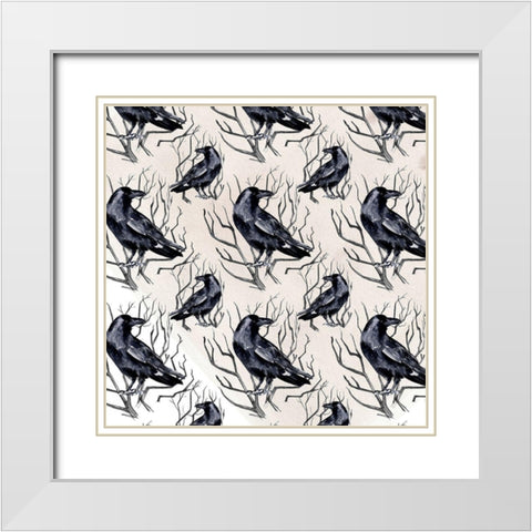 Nevermore Collection H White Modern Wood Framed Art Print with Double Matting by Parker, Jennifer Paxton
