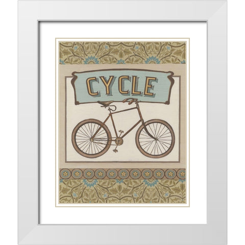Cycle White Modern Wood Framed Art Print with Double Matting by Vess, June Erica