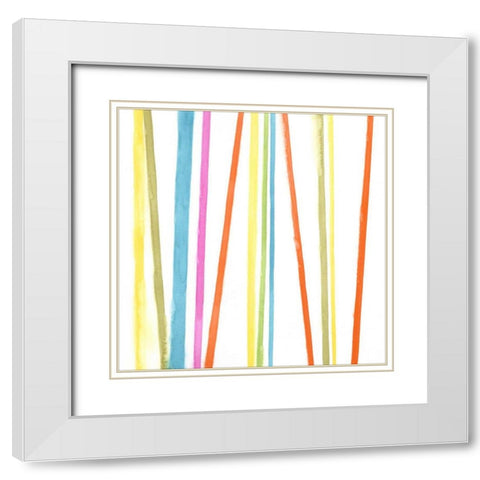 Cabana Stripes I White Modern Wood Framed Art Print with Double Matting by Vess, June Erica