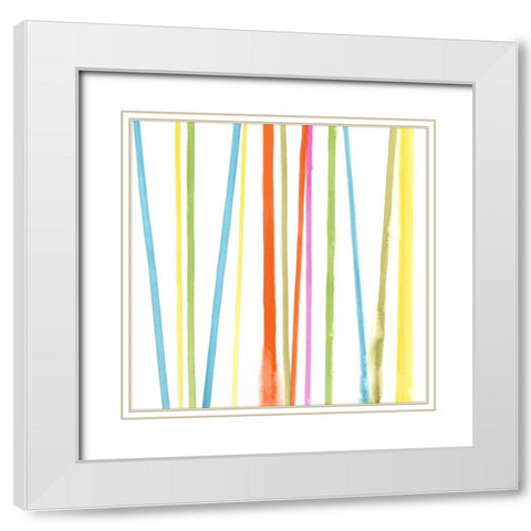 Cabana Stripes II White Modern Wood Framed Art Print with Double Matting by Vess, June Erica