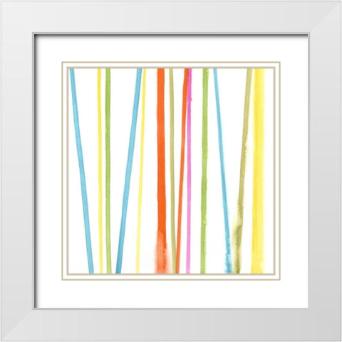 Cabana Stripes II White Modern Wood Framed Art Print with Double Matting by Vess, June Erica