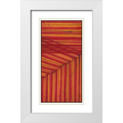 Line Study Orange White Modern Wood Framed Art Print with Double Matting by McMullen, Charles