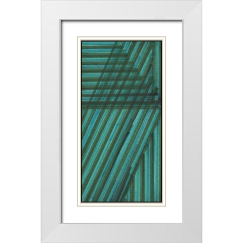 Line Study Blue White Modern Wood Framed Art Print with Double Matting by McMullen, Charles