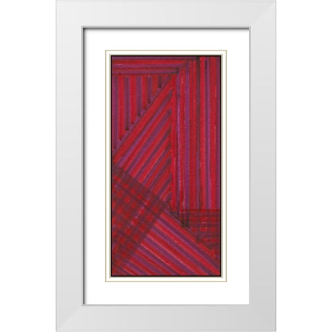 Line Study Red White Modern Wood Framed Art Print with Double Matting by McMullen, Charles