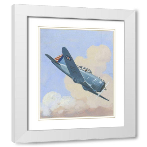 Army Trainer I White Modern Wood Framed Art Print with Double Matting by Unknown