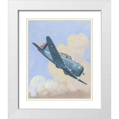 Army Trainer I White Modern Wood Framed Art Print with Double Matting by Unknown