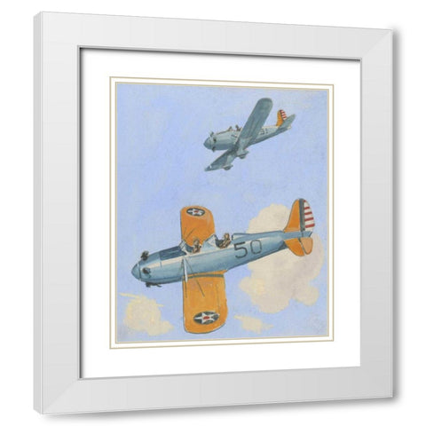 Army Trainer II White Modern Wood Framed Art Print with Double Matting by Unknown