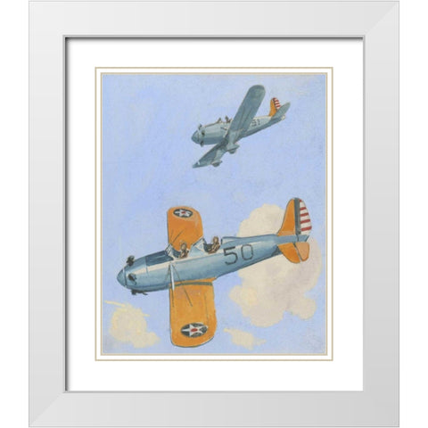 Army Trainer II White Modern Wood Framed Art Print with Double Matting by Unknown