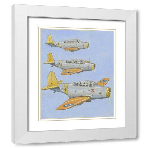 Army Trainer III White Modern Wood Framed Art Print with Double Matting by Unknown