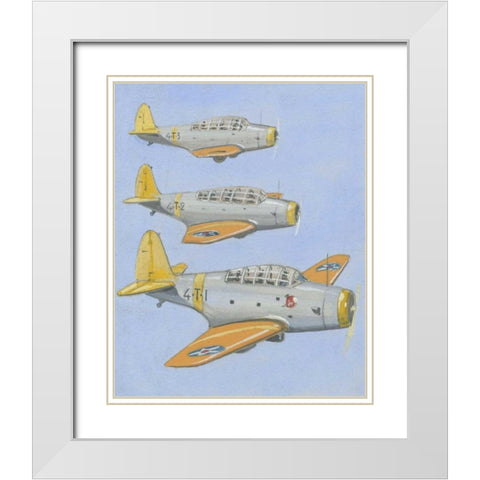 Army Trainer III White Modern Wood Framed Art Print with Double Matting by Unknown