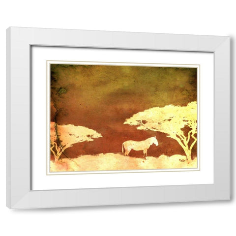 Safari Sunrise III White Modern Wood Framed Art Print with Double Matting by Ilosky, Pam