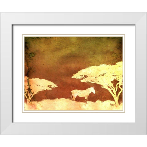 Safari Sunrise III White Modern Wood Framed Art Print with Double Matting by Ilosky, Pam