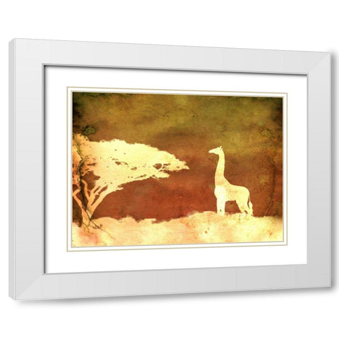 Safari Sunrise IV White Modern Wood Framed Art Print with Double Matting by Ilosky, Pam