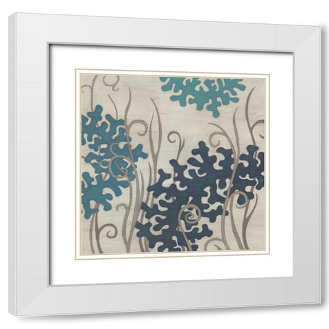 Coral Oasis I White Modern Wood Framed Art Print with Double Matting by Vess, June Erica