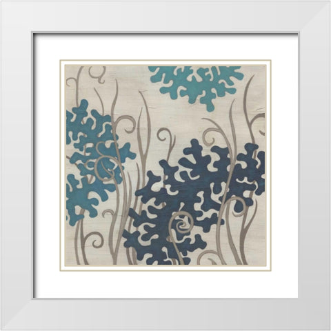 Coral Oasis I White Modern Wood Framed Art Print with Double Matting by Vess, June Erica