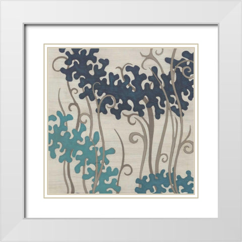 Coral Oasis II White Modern Wood Framed Art Print with Double Matting by Vess, June Erica