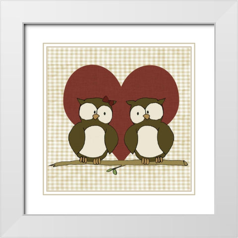 You and Me IV White Modern Wood Framed Art Print with Double Matting by Ilosky, Pam