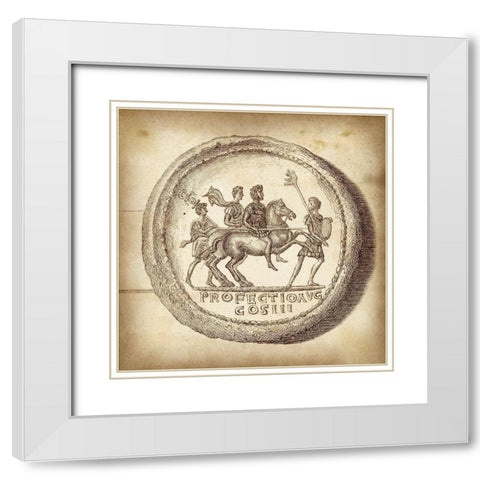 Cus. Antique Roman Coins VI D - LIB White Modern Wood Framed Art Print with Double Matting by Unknown