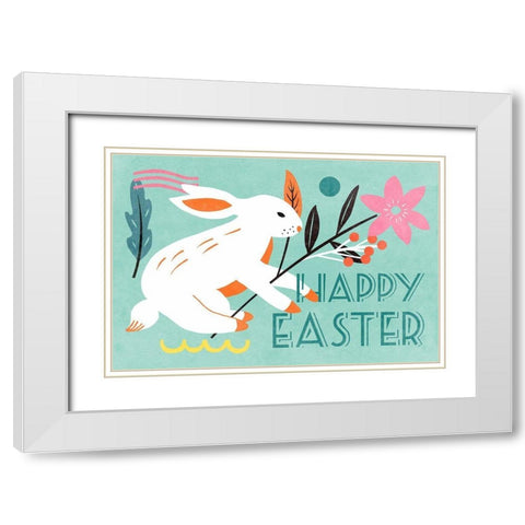 Easter Bunnies Collection A White Modern Wood Framed Art Print with Double Matting by Wang, Melissa