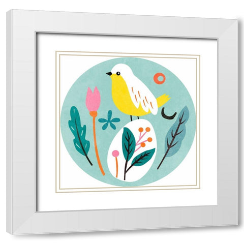 Easter Bunnies Collection C White Modern Wood Framed Art Print with Double Matting by Wang, Melissa
