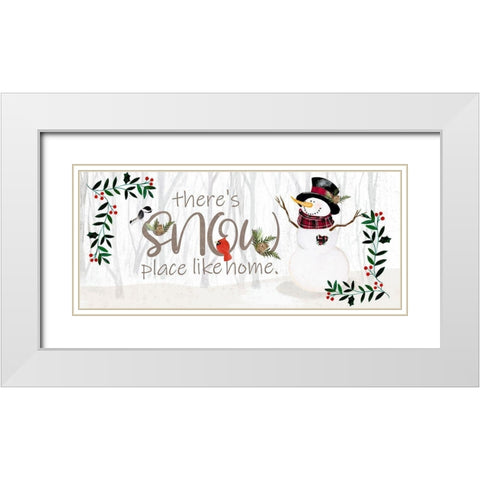 Folk Snowman Forest Collection D White Modern Wood Framed Art Print with Double Matting by Parker, Jennifer Paxton