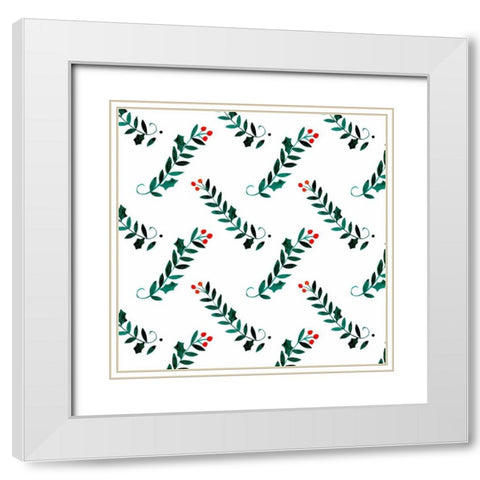 Folk Snowman Forest Collection F White Modern Wood Framed Art Print with Double Matting by Parker, Jennifer Paxton
