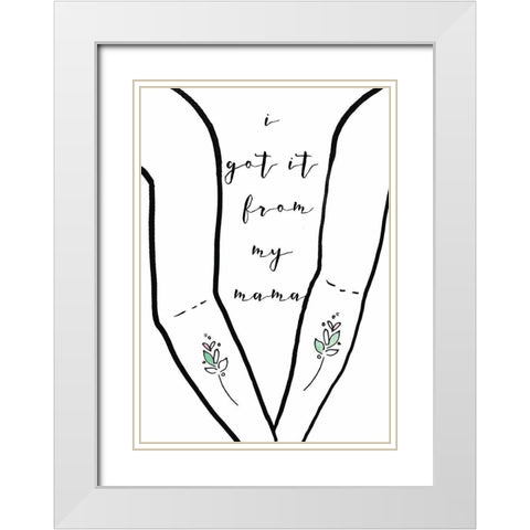 Got It From My Mama Collection B White Modern Wood Framed Art Print with Double Matting by Sizemore, Natalie