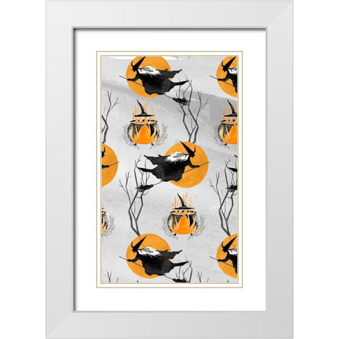 Witchy Mischief Collection E White Modern Wood Framed Art Print with Double Matting by Parker, Jennifer Paxton