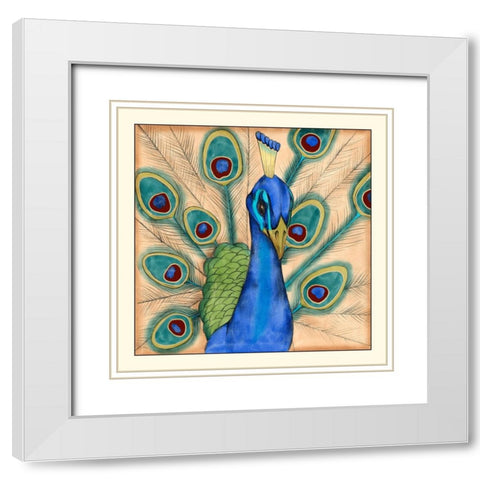 Eccentric Bird I White Modern Wood Framed Art Print with Double Matting by Goldberger, Jennifer