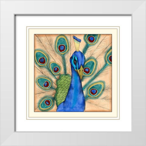 Eccentric Bird I White Modern Wood Framed Art Print with Double Matting by Goldberger, Jennifer