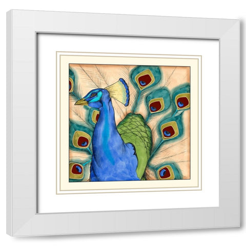 Eccentric Bird II White Modern Wood Framed Art Print with Double Matting by Goldberger, Jennifer