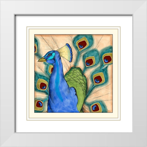 Eccentric Bird II White Modern Wood Framed Art Print with Double Matting by Goldberger, Jennifer