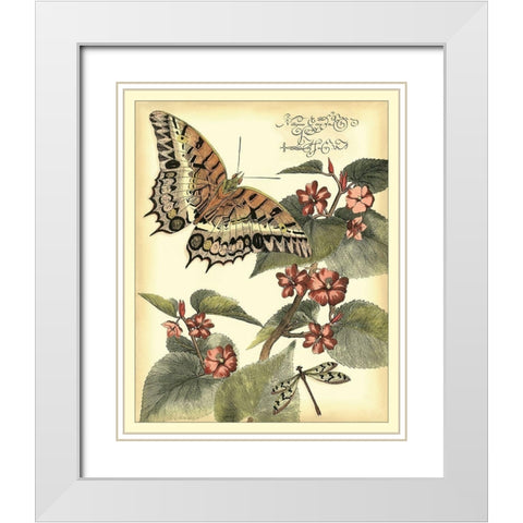 Whimsical Butterflies II White Modern Wood Framed Art Print with Double Matting by Vision Studio