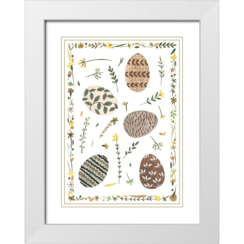 Happy Bunny Day Collection B White Modern Wood Framed Art Print with Double Matting by Wang, Melissa