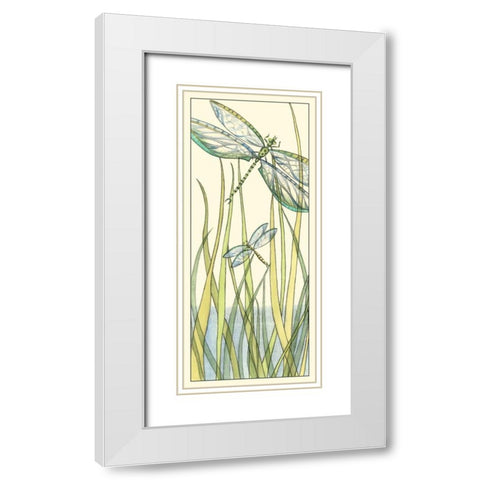 Gossamer Dragonflies II White Modern Wood Framed Art Print with Double Matting by Zarris, Chariklia