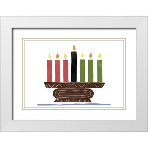 Kwanzaa Celebration Collection A White Modern Wood Framed Art Print with Double Matting by Vess, June Erica