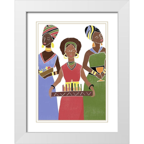 Kwanzaa Celebration Collection B White Modern Wood Framed Art Print with Double Matting by Vess, June Erica