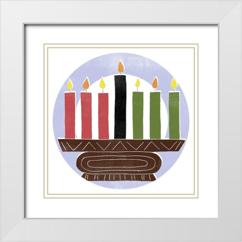 Kwanzaa Celebration Collection C White Modern Wood Framed Art Print with Double Matting by Vess, June Erica