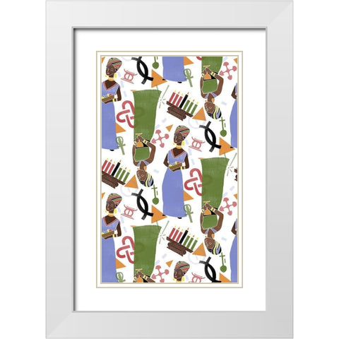 Kwanzaa Celebration Collection E White Modern Wood Framed Art Print with Double Matting by Vess, June Erica