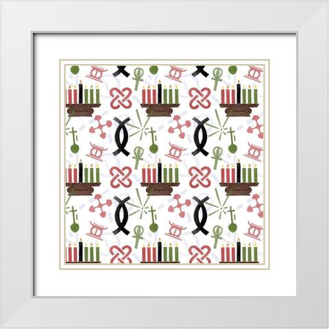 Kwanzaa Celebration Collection F White Modern Wood Framed Art Print with Double Matting by Vess, June Erica