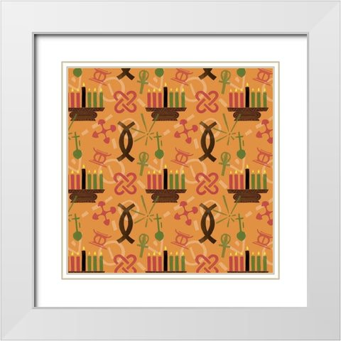 Kwanzaa Celebration Collection G White Modern Wood Framed Art Print with Double Matting by Vess, June Erica