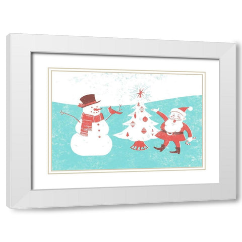 Mid-Century Christmas Collection A White Modern Wood Framed Art Print with Double Matting by Green, Jacob