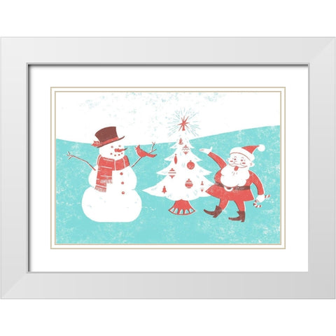 Mid-Century Christmas Collection A White Modern Wood Framed Art Print with Double Matting by Green, Jacob