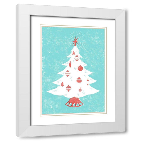 Mid-Century Christmas Collection B White Modern Wood Framed Art Print with Double Matting by Green, Jacob