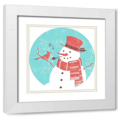 Mid-Century Christmas Collection C White Modern Wood Framed Art Print with Double Matting by Green, Jacob
