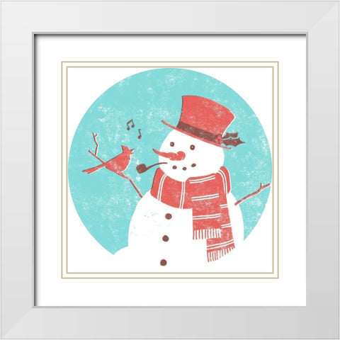 Mid-Century Christmas Collection C White Modern Wood Framed Art Print with Double Matting by Green, Jacob
