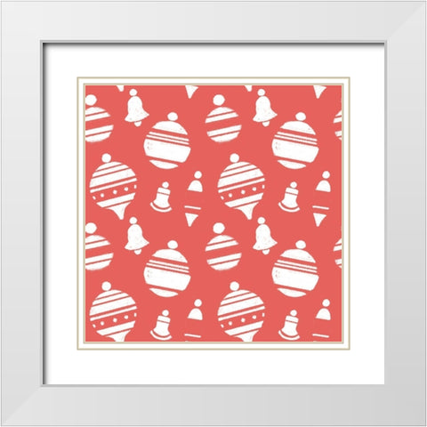 Mid-Century Christmas Collection F White Modern Wood Framed Art Print with Double Matting by Green, Jacob